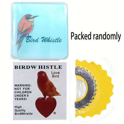 Plastic bird call whistle with realistic sound attracts birds, ideal for parrot toy or pet supplies.