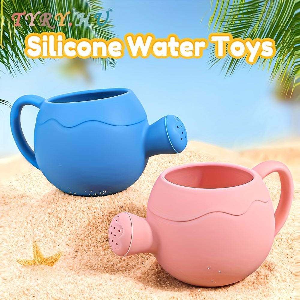 BPA-Free Silicone Watering Can Toys for Toddlers - Lightweight and Easy to Hold with Handle. Great for Bath, Beach, and Garden Play. Includes Sprinkler Toy for Fun Water Play. Safe and Enjoyable Summer Toy for Kids.