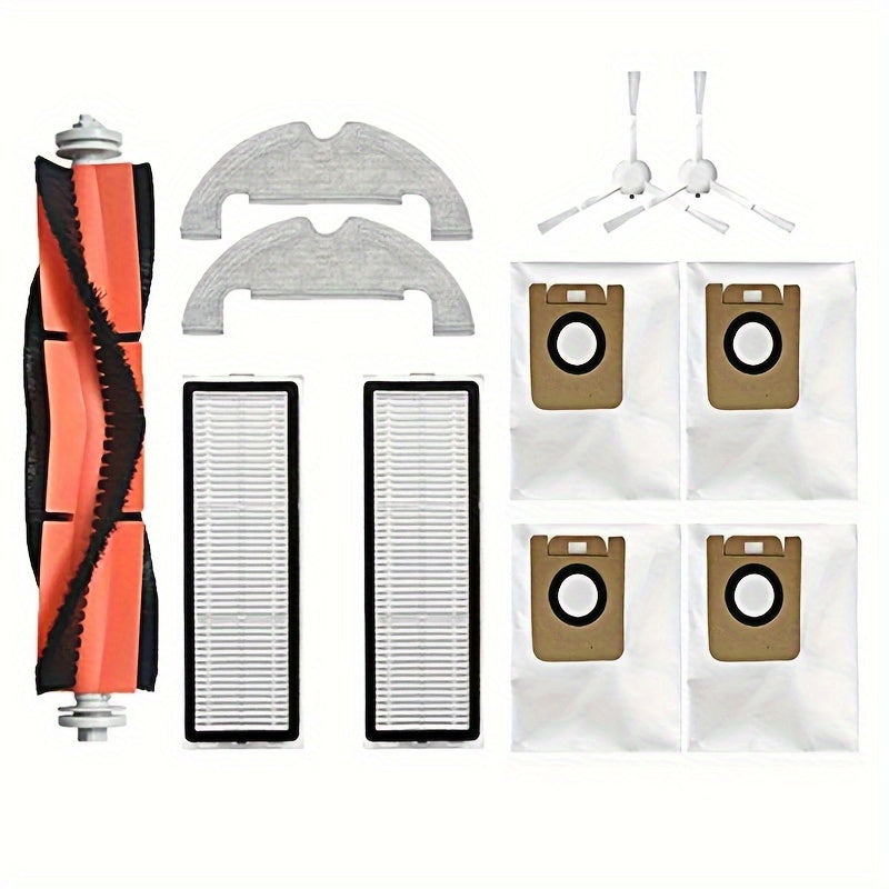 Replacement set for Dreame Bot D10 Plus, RLS3D/Z10 Pro, and L10 Plus robot vacuum, including 11 pieces of main side brush, filter, mop, and dust bag.