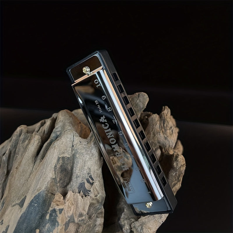 Beginner harmonica with copper core resin and 10 holes, perfect gift for teaching and playing.