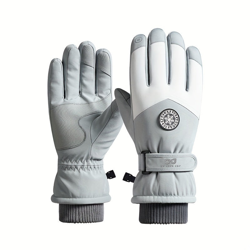 Stay warm this winter with our adjustable closure ski gloves for couples. These thickened gloves provide exceptional warmth and comfort while also being non-slip and touch screen compatible. Perfect for outdoor activities like skiing, cycling, and cold