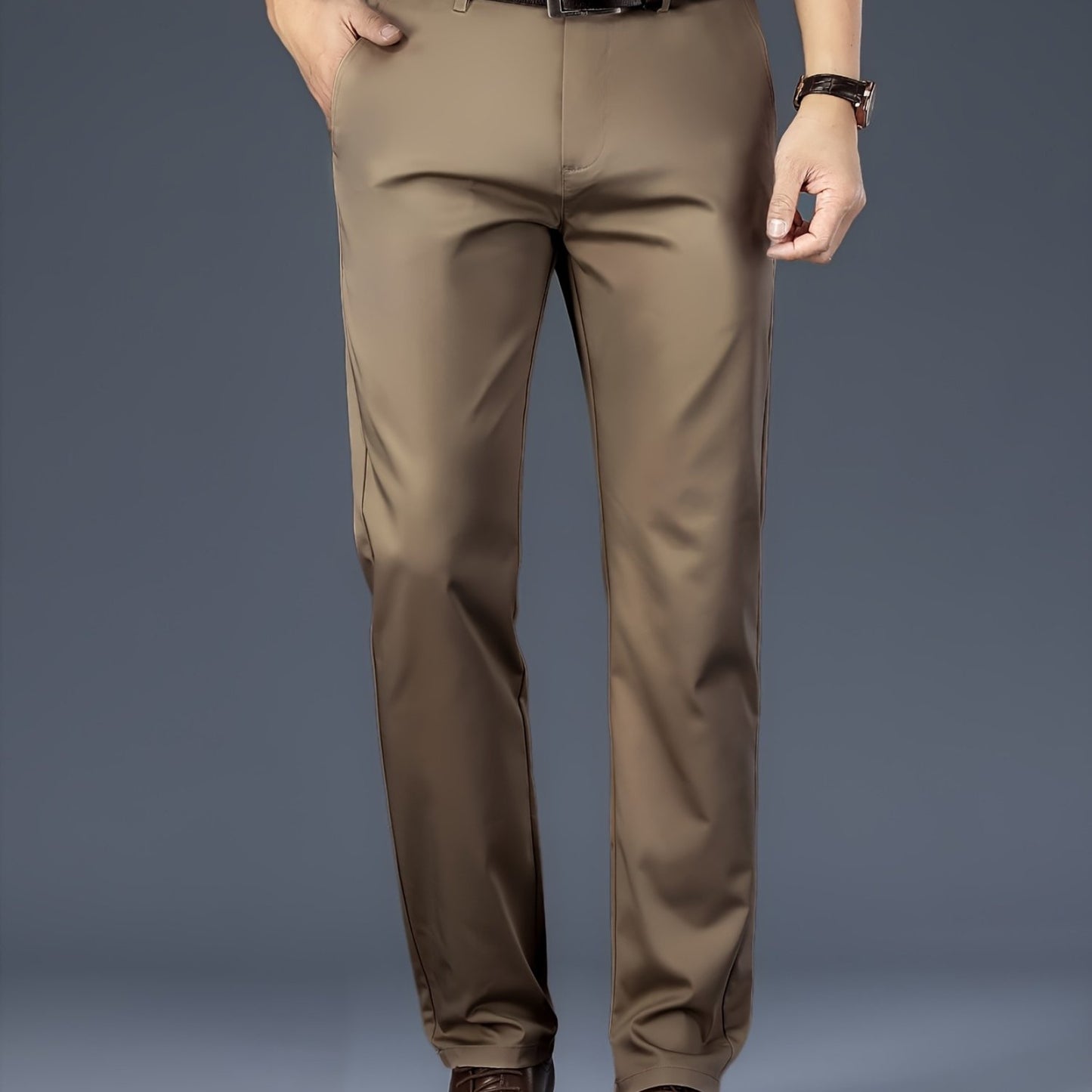 New casual formal pants for men, suitable for all seasons. Business style with trendy long trousers, fashionable and versatile elastic dress pants with a comfortable classic design for