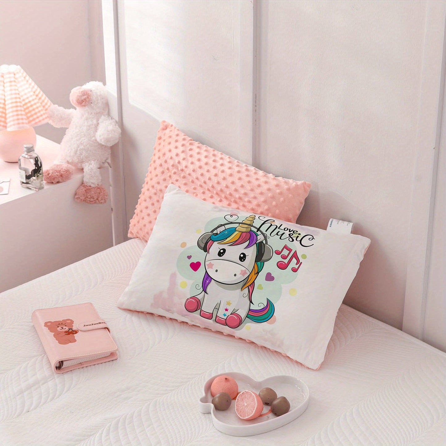 Super Soft Sleeping Pillow for Kids with Cartoon Pattern, Zipper Removable and Washable, Perfect for Boys and Girls.