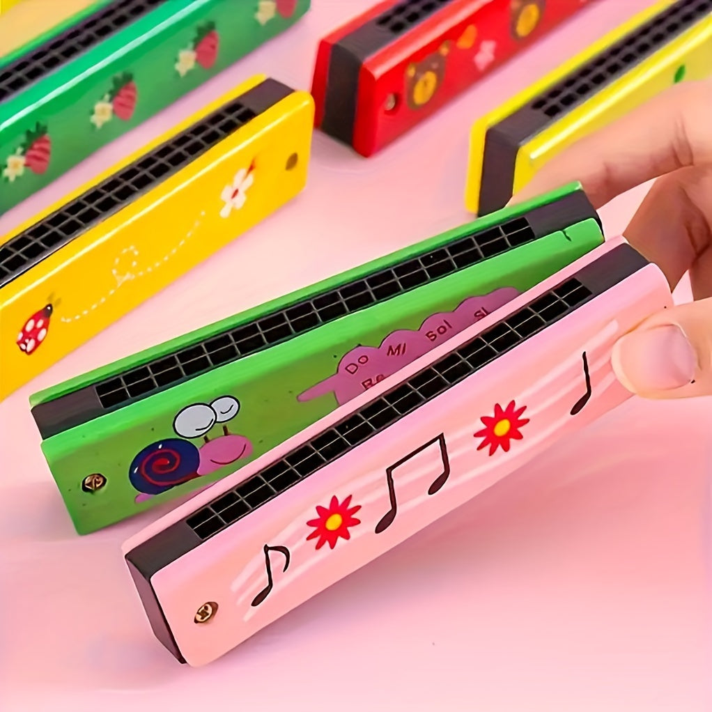 12 Styles Cartoon Harmonica for Kids and Adult Beginners, Lightweight with Double Row of 16 Holes