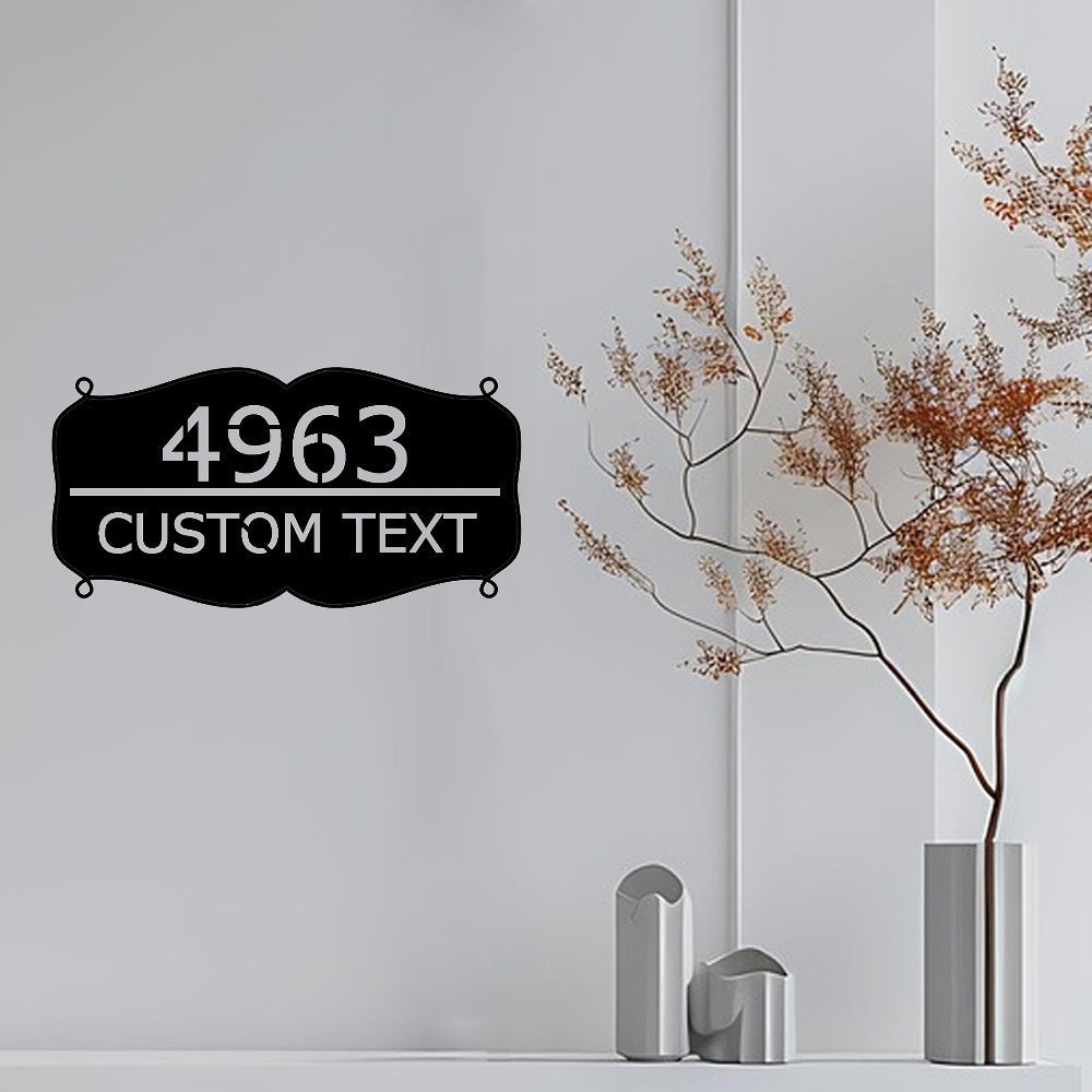 Elegant Metal Family Nameplate - Personalized Black Wall Decor, Sturdy Metal Construction, Perfect for Living Room, Entryway, and special Events. Features Silhouette Design suitable for ages 14 and up.