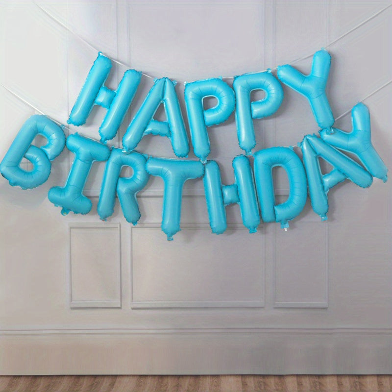 13-piece English Happy Birthday 16-inch Letter Kit for party decoration.