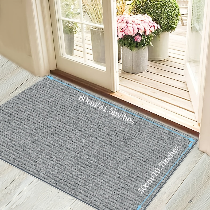 Durable All-Season Outdoor and Indoor Door Mat for Home Entrance, Anti-Slip Heavy Duty Front Door Mat for Garage, Garden, and Pets, Easy to Clean Absorbent Washable Dirt Trapper Indoor Mat