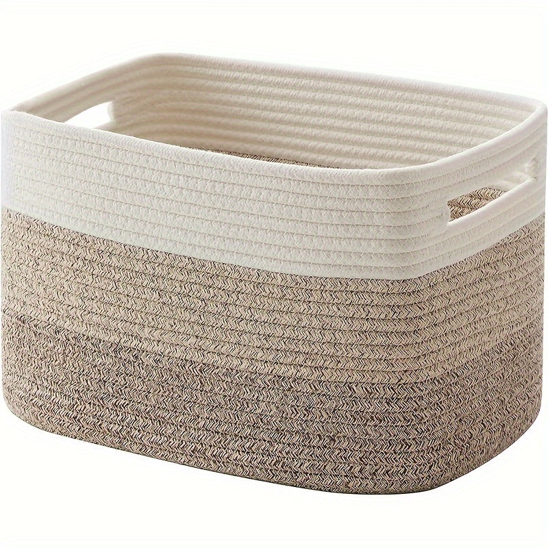 1pc Rope Woven Storage Basket for Bathroom, Bedroom, Living Room, Dorm, and Home Decor. Ideal for organizing toys, towels, laundry, and shelves.