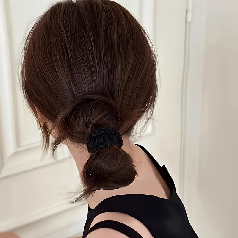 12 thick and highly elastic ponytail hair loops for high ponytails, suitable for women in mix colors.