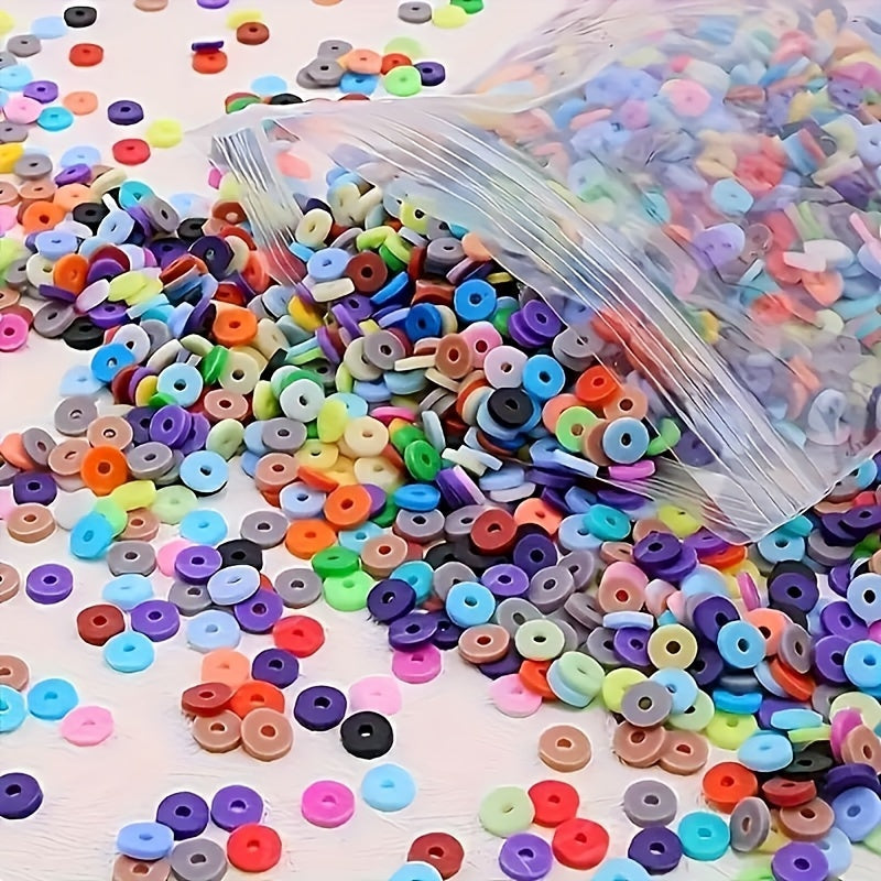 6mm Polymer Clay Round Beads in Mixed Colors - 5000 Pieces for DIY Jewelry Making, Bracelets, Necklaces, Earrings, Crafts, Daily Use, Festival Gifts, and Small Business Supplies