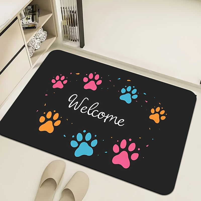 Introducing the Paw Print Gaming Room Rug - 8mm Thick, Easy to Clean, Great for Any Room in the House!