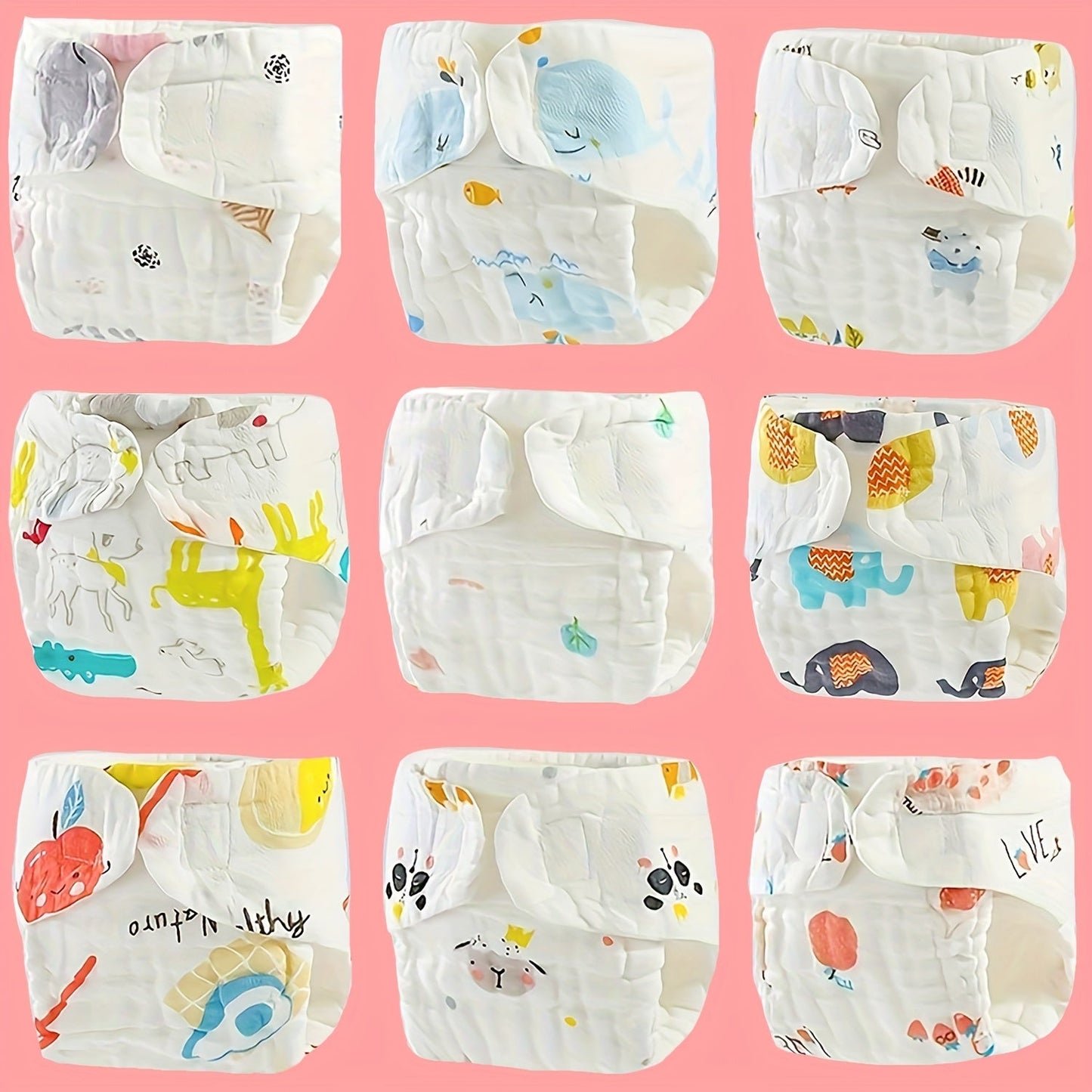 Set of 5 Breathable & Cozy Training Diapers - Washable, Printed Cloth Underwear for Kids Ages 0-6 - Ideal Gift for Christmas, Halloween, and New Year's