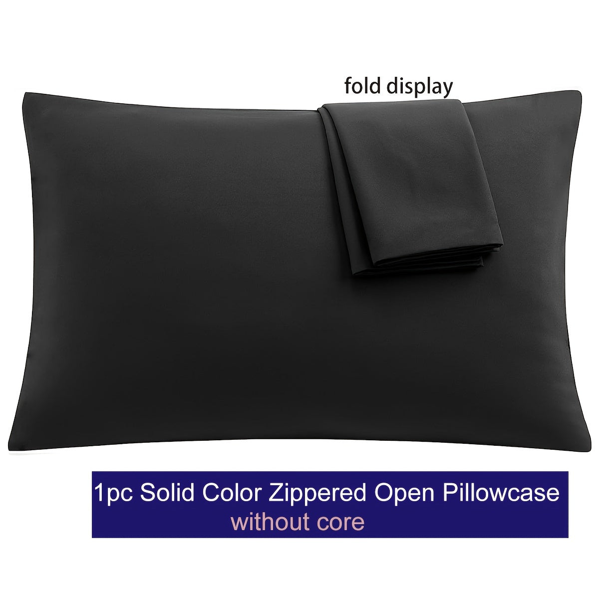 Breathable Microfiber Pillowcase with Zipper Closure- Solid Color, Various Sizes Available, Soft Texture