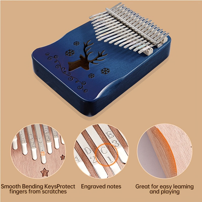 Simple 17-Key Kalimba Thumb Piano - Ideal Gift for Girls, Multicolor, Easy to Play