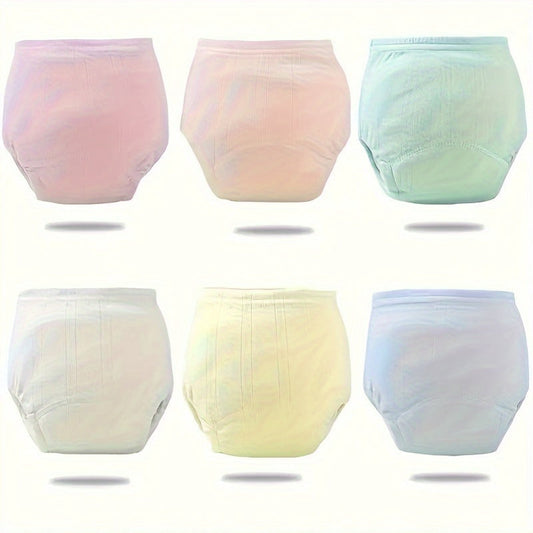 Washable and Reusable Baby Training Pants made of Soft Cotton, Absorbent Toddler Underwear, Cloth Diapers for Infants and Children, Suitable for All Seasons, Mixed Colors, 0-3 Years.