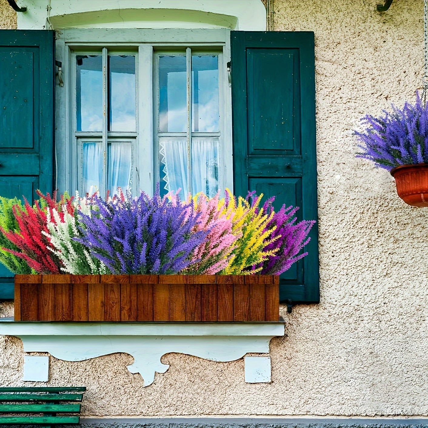 8 bundles of UV-resistant artificial lavender flowers for outdoor decoration by AUBEINSON.