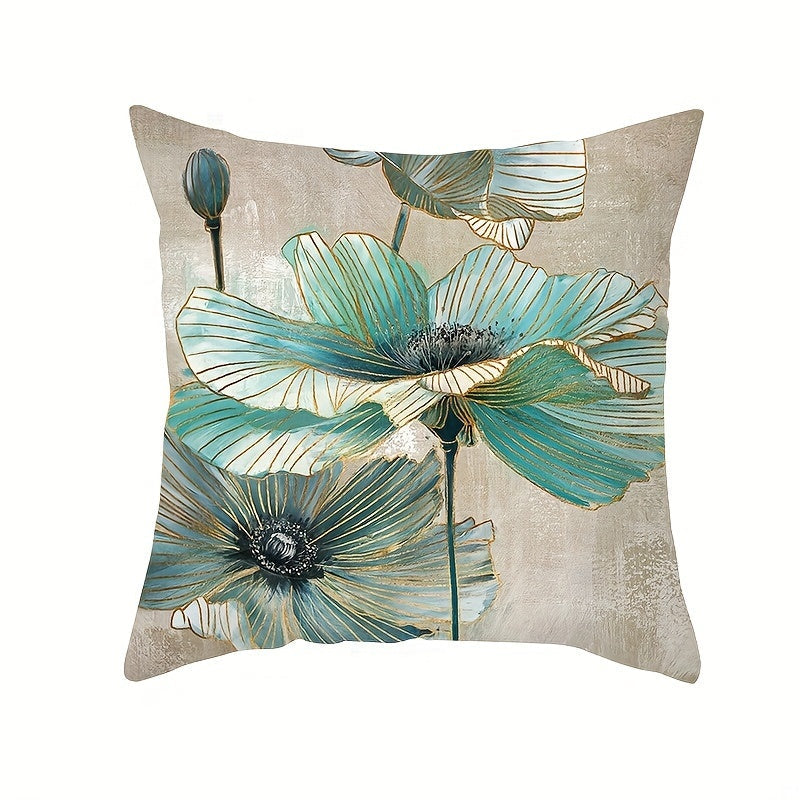 Blue Flowers Pillow Cover

- Single side square cushion cover
- Made of polyester material
- Perfect for room and home decor
- Modern sofa throw pillow cover
- Great for bedroom accessories
- Pillow insert not included