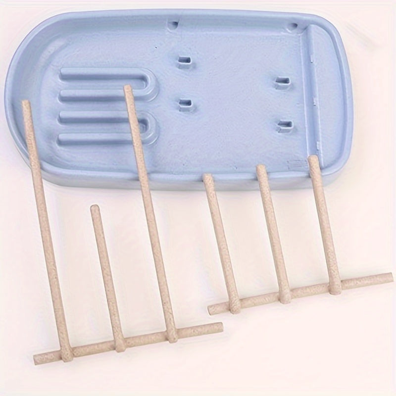 Wheat straw milk bottle drain rack for one piece, with compartments for cups, milk bottles, pacifiers, and other kitchen items. Multi-functional storage basket for easy draining in the kitchen.