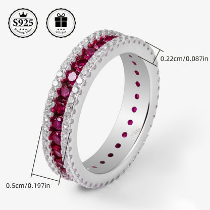 This stunning Full Eternity Ring features a luxurious design, crafted from elegant S925 Sterling Silver and adorned with AAAA Cubic Zirconia stones. The Unisex design is plated with 18K golden, making it the perfect accessory for Valentine's Day