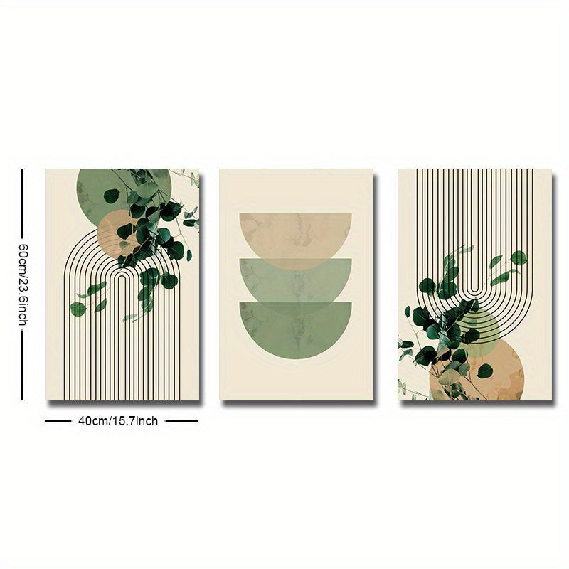 Boho Green Plant Eucalyptus Leaf Poster- Retro Canvas Print for Modern Wall Decor in Living Room