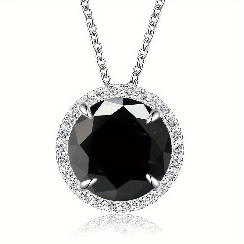 Luxurious pendant necklace made with 5ct red golden yellow Moissanite set in S925 Sterling Silver, suitable for both men and women. Perfect for engagement, marriage, or anniversary gift. Comes in a gift box, weighing 4g/0.14oz. Ideal for celebrating a