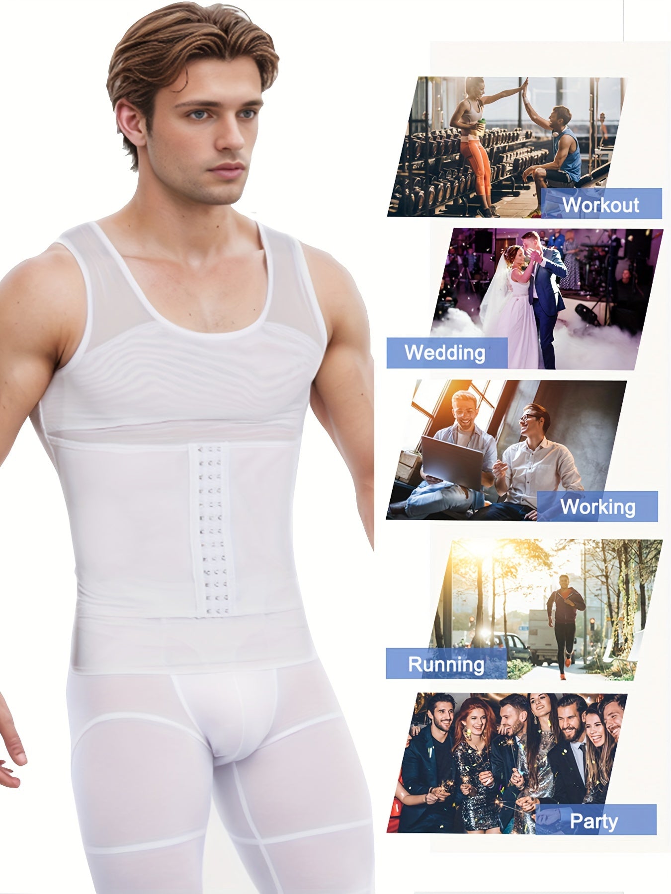 Men's Slimming Corset Compression Vest - Tummy Shaper, Sweatproof and Breathable Abdominal Binder