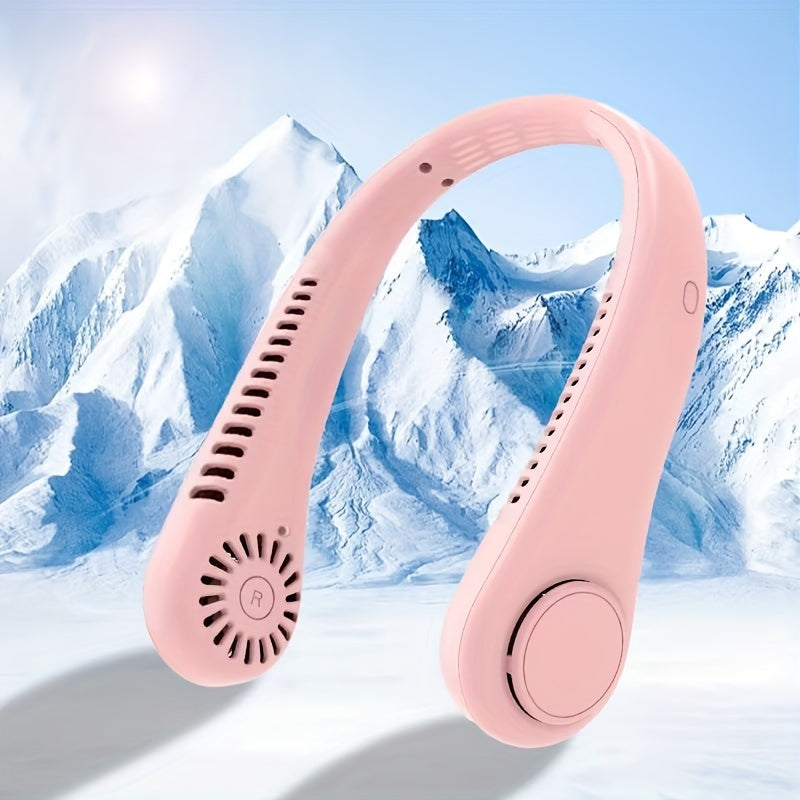 USB Rechargeable Sports Neck Fan - Stay Cool Outdoors with This Portable Cooling Device, Perfect for Summer Activities, Lightweight and Convenient Design