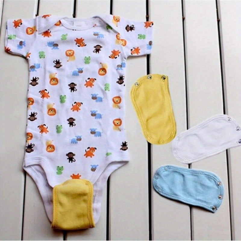 2 sets of Cotton Baby Romper Pads in 5 colors, ideal for extending diaper length for boys and girls.