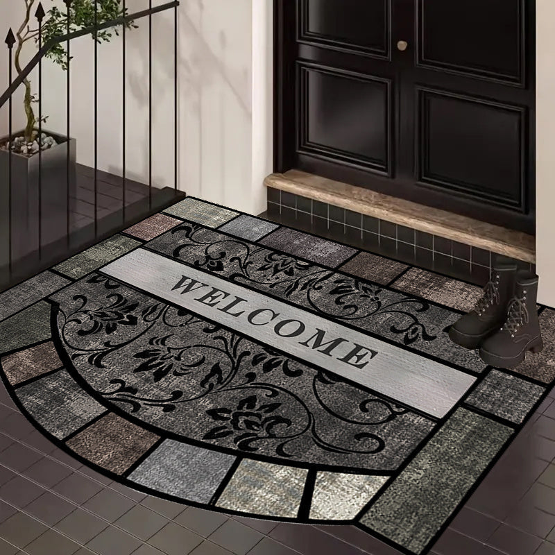 Opulent Retro-Inspired Door Mat with Non-Slip Backing - Premium Quality Welcome Rug for Home Decoration, Perfect Gift for the Holidays