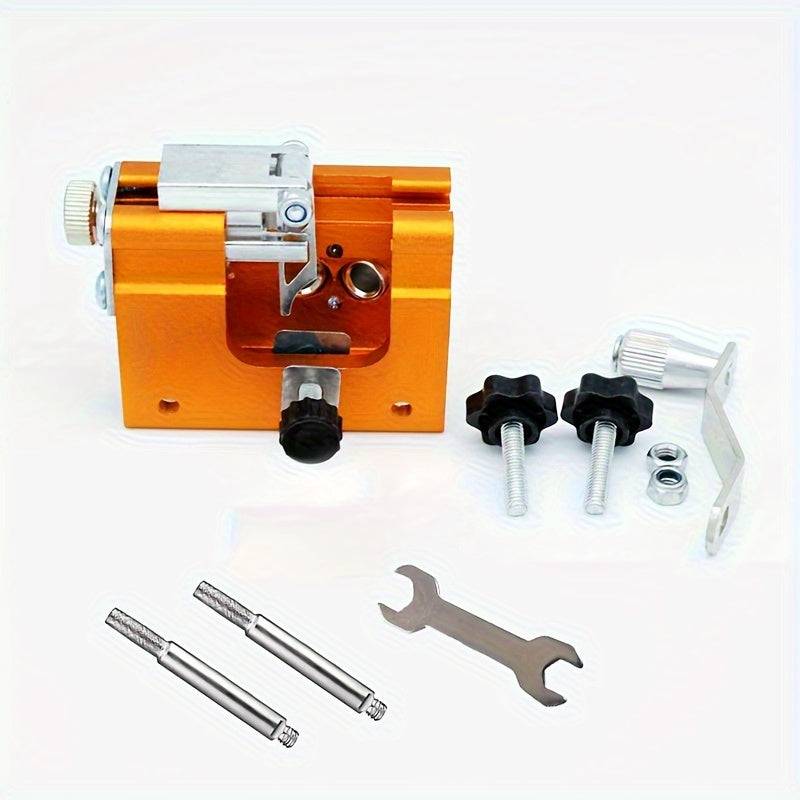 Hand-crank chainsaw sharpener for blades 20.32-55.88cm, ideal for outdoor equipment.