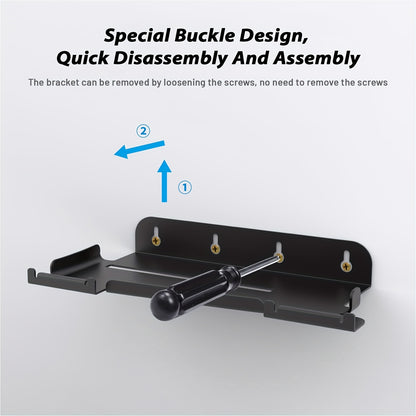 PS5 Slim Wall Mount Holder for Console and Controllers, Steel Vertical Stand with Screw Fixing.