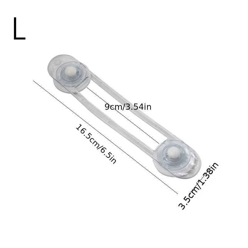 Защитите своих детей с помощью этих замков для защиты пальцев! Сохраните безопасность ваших детей с 10-штучным набором прозрачных замков для ящиков в форме ремешка.