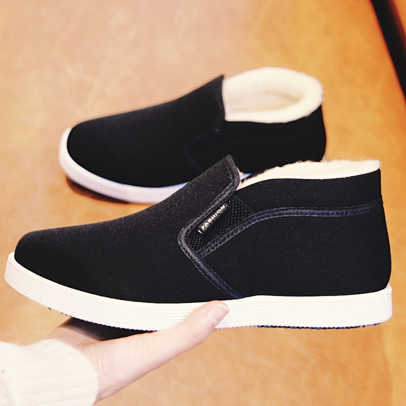 New 2025 plush high-top shoes for men and women with anti-slip design. Suitable for outdoor and daily wear, easy to wear.