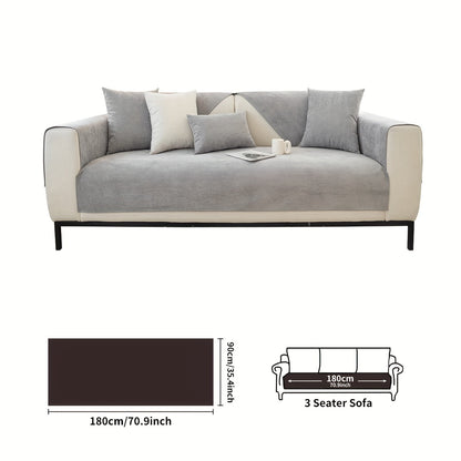 Waterproof sofa cover with non-slip design and pet-friendly material, suitable for all seasons and living room decor.