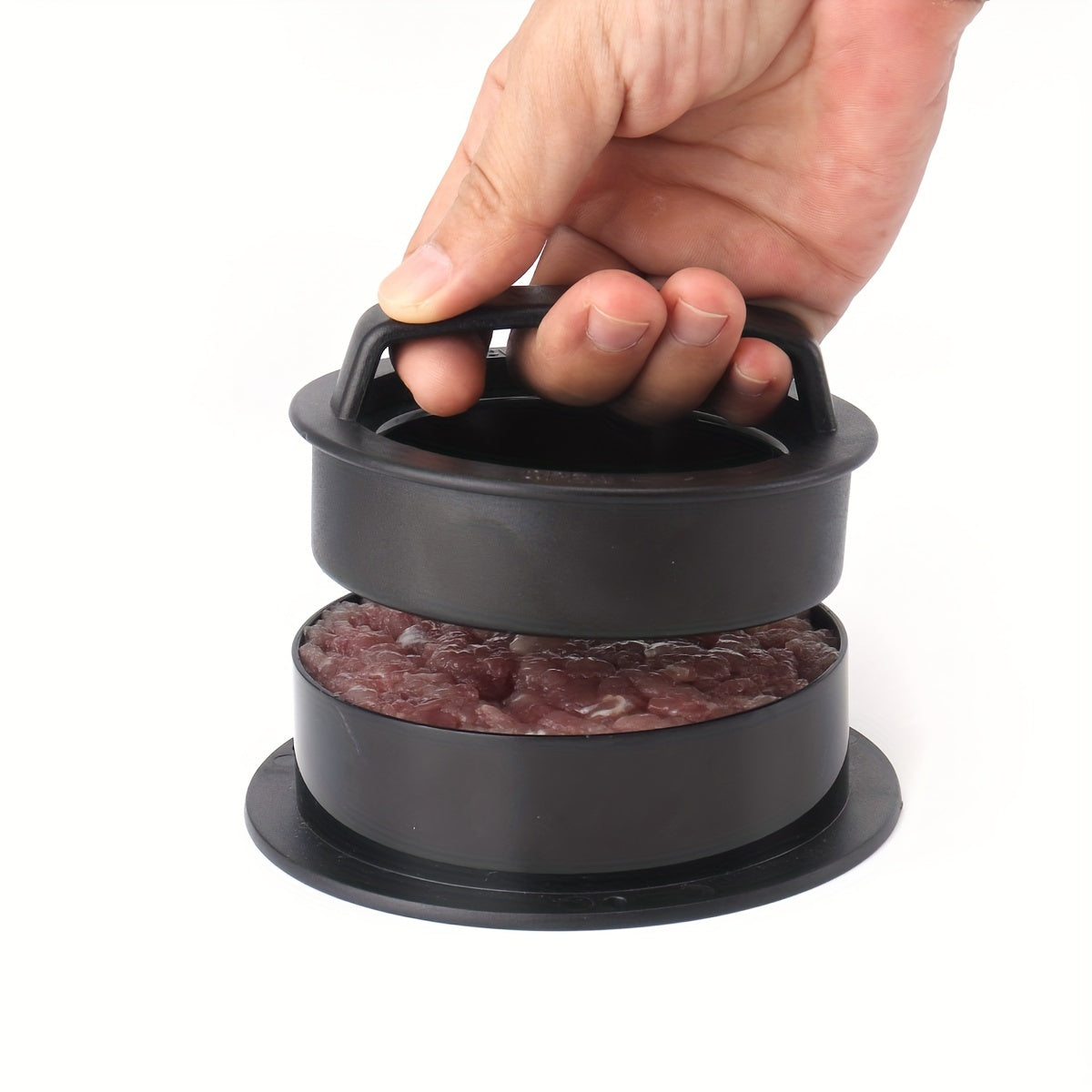 The 3-in-1 Manual Burger Press comes with 100 sheets of baking paper, perfect for making beef, cheese, mini burgers, and vegetable patties. This easy-to-release non-stick coated burger maker is an essential kitchen gadget.