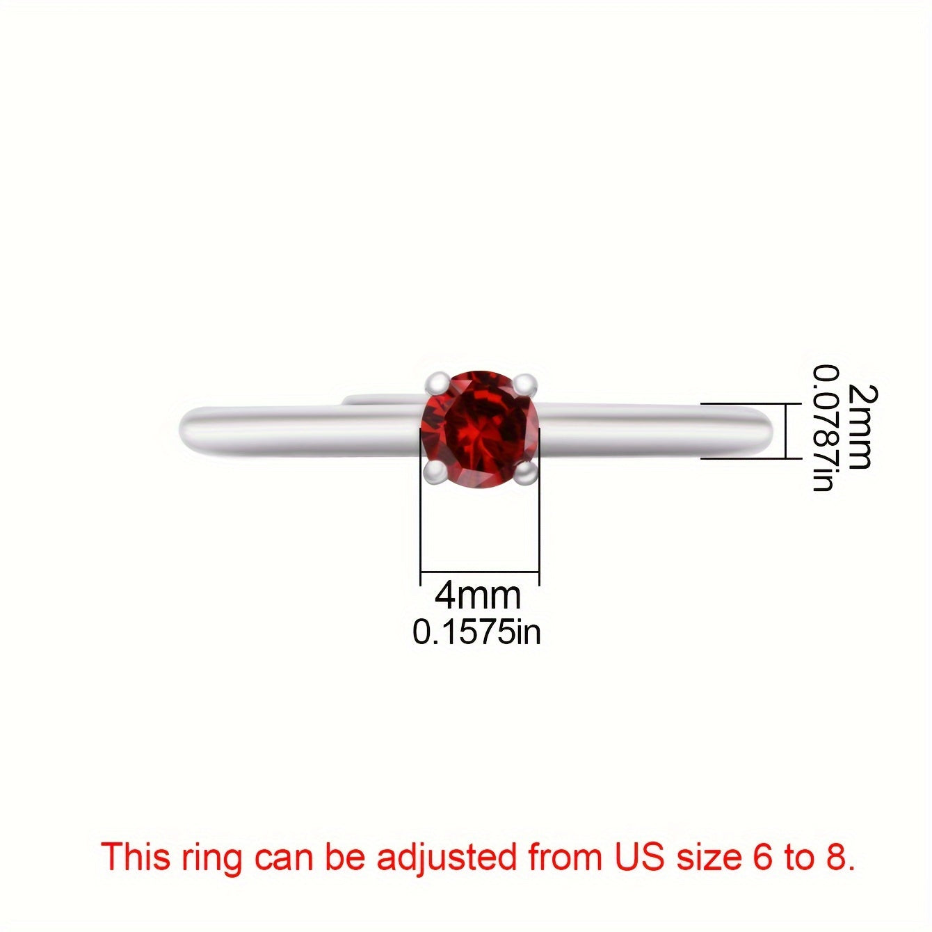 1 piece of low allergy 925 pure silver set with small zirconia stones and stackable design, featuring 12 birthstone options in an open wedding ring. The silvery set has a total weight of 1.26g, with the ring alone weighing 1.35g. This simple and elegant