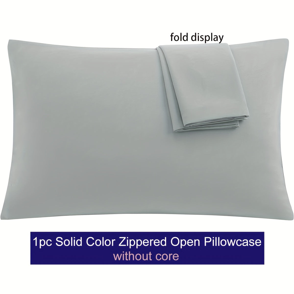 Breathable Microfiber Pillowcase with Zipper Closure- Solid Color, Various Sizes Available, Soft Texture