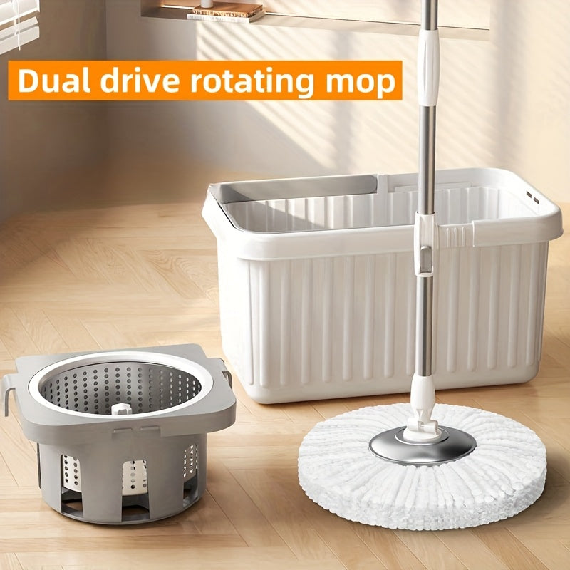 Introducing the Model S870 Household Mop Set, complete with a detachable round rotating mop and two mop cloths. Perfect for use in homes, businesses, kitchens, living rooms, bedrooms, bathrooms, and for cleaning floors and tiles.