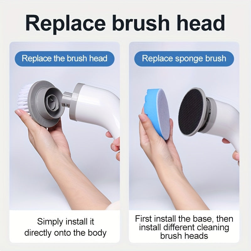 Introducing the innovative 9-in-1 multi-functional cleaning brush! This brush features adjustable speed settings, switchable intensity modes, and high-speed rotation for powerful cleaning. With a durable 1800mAh battery that is USB rechargeable, this