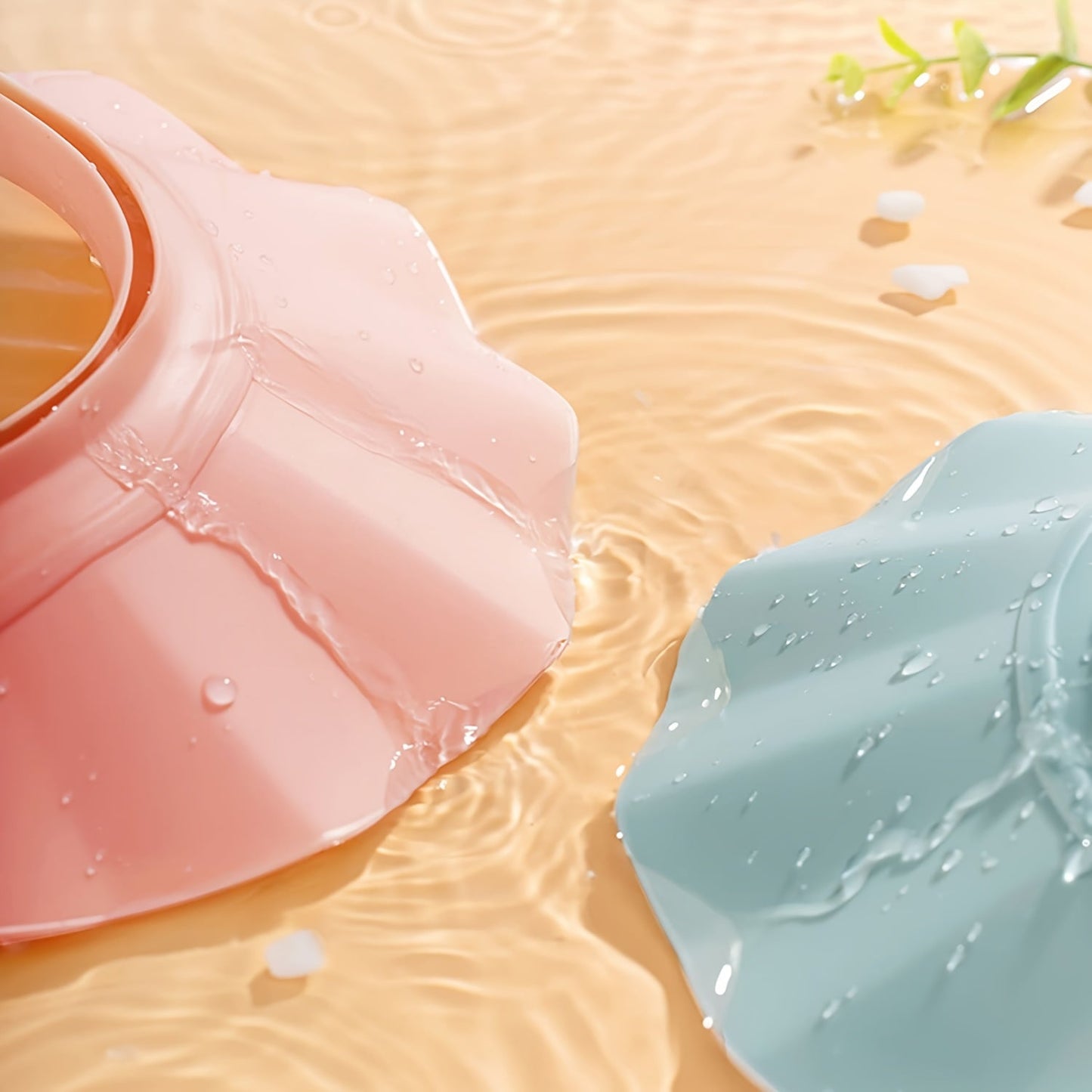 Keep your baby's eyes and ears safe with this adorable adjustable shampoo shower cap for baby showers.