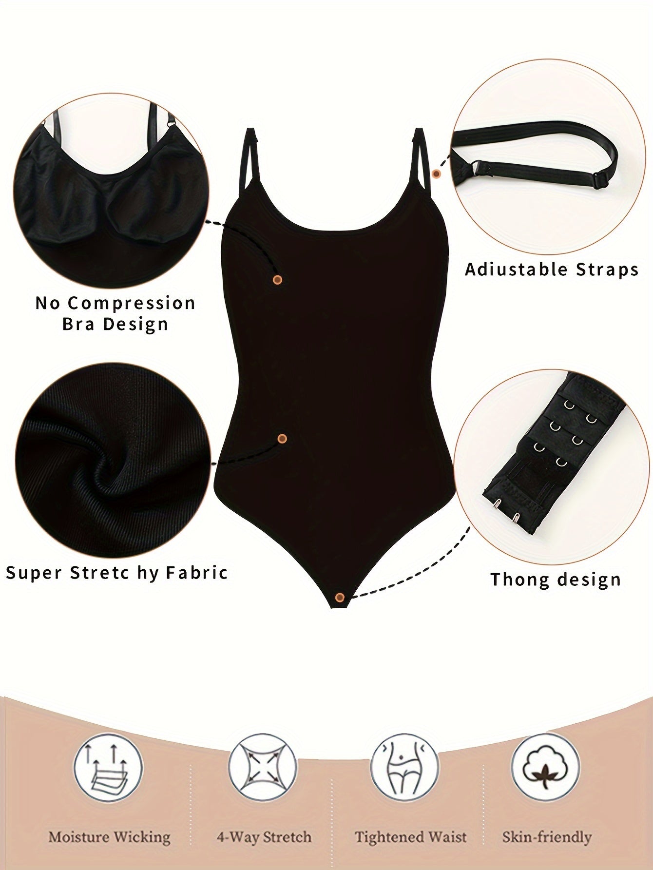 Seamless body shaper for slimming and tummy control.