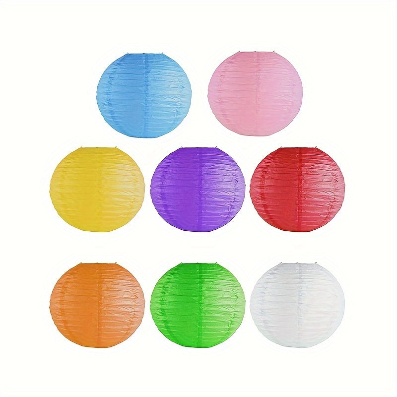 Colorful paper lanterns in traditional Japanese style for home, parties, weddings, festivals, and Halloween - no electricity required. Available in multiple sizes.