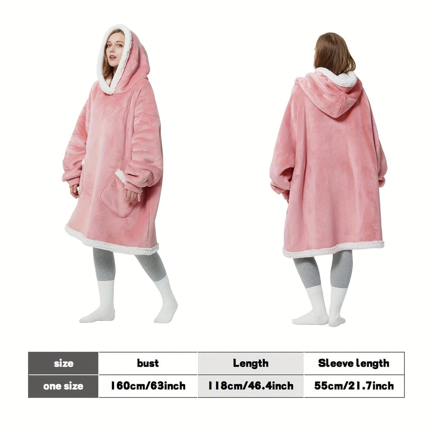 Oversized Wearable Blanket Hoodie with Sleeves - Cozy Hooded Blanket Perfect for Gifts for Girlfriend, Women, and Mom. Thickened and Super Soft material for ultimate comfort. Keep warm in this comfortable wearable hoodie blanket designed for adults.