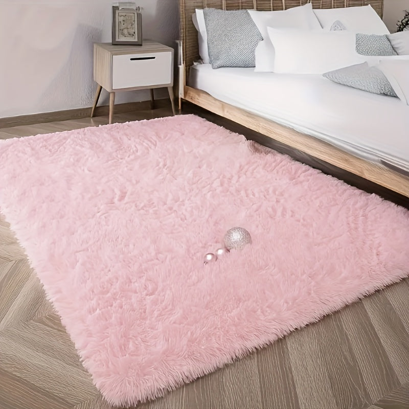 Plush and Cozy Area Rug for Living Room and Bedroom - Luxuriously Soft, Fluffy Polyester Carpet with Non-Slip Backing for Home Decor