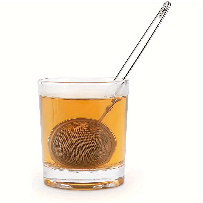 Durable metal mesh tea strainers with handle for loose tea and spices - convenient round infuser for easy brewing of tea leaves.