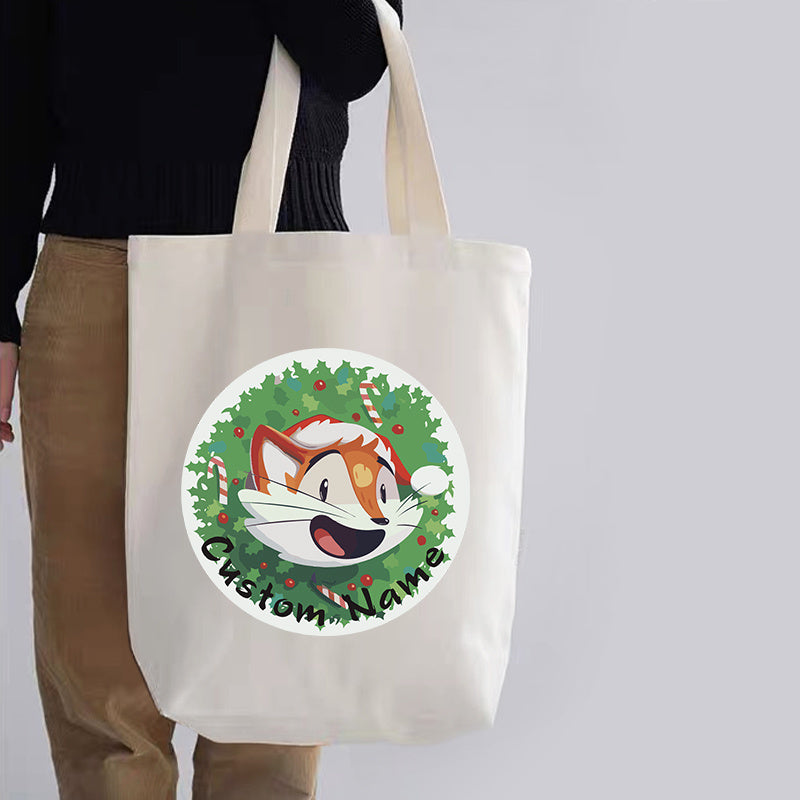 Customize your own ICEBANNER Canvas Tote Bag featuring a festive Santa Claus and Reindeer design! This versatile, reusable shoulder carryall is perfect for shopping, beach trips, and business use. It also makes a thoughtful and personalized promotional