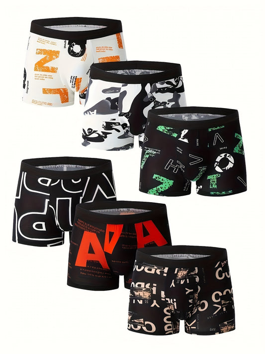 Men's fashion letter pattern sports underpants, breathable and comfortable.