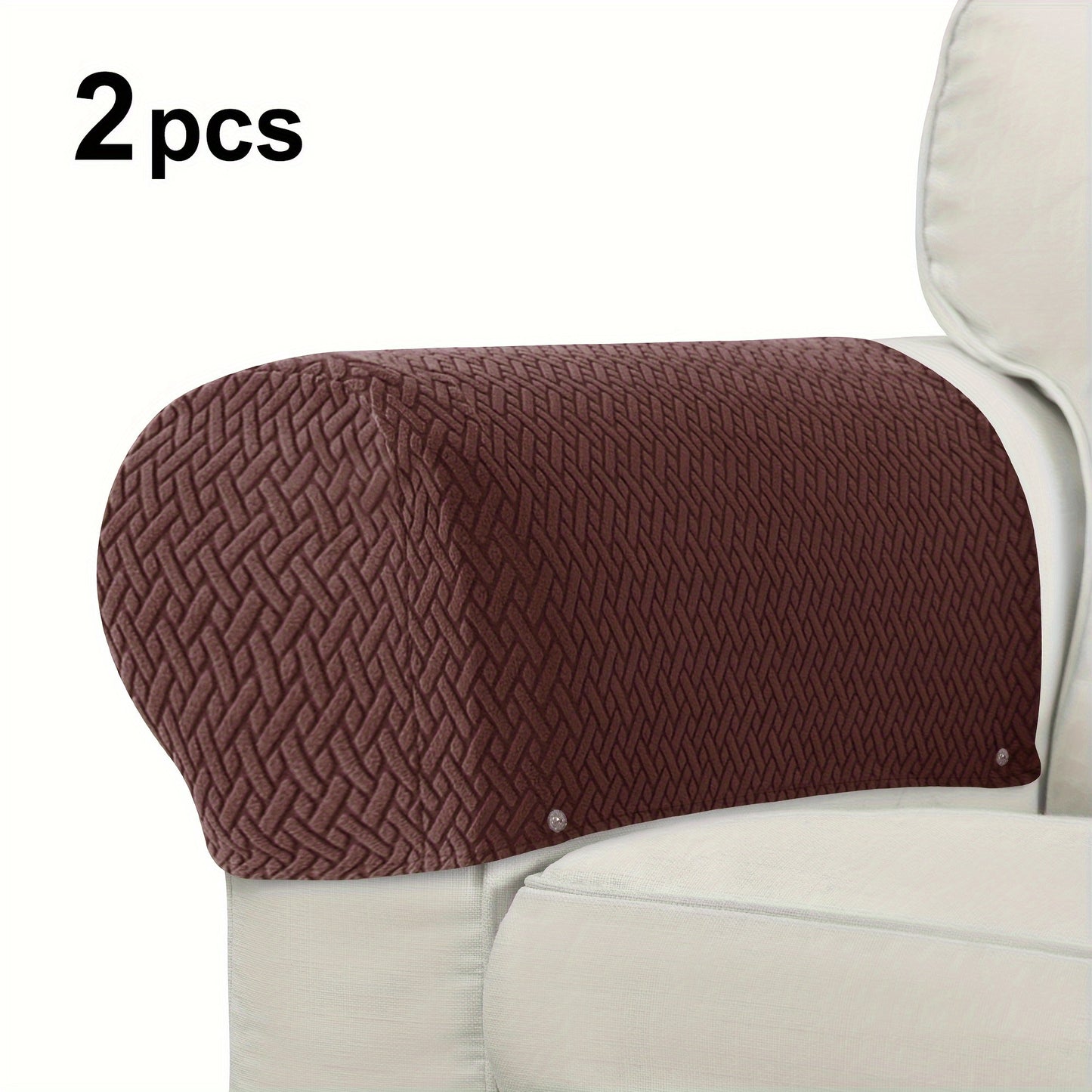 Zamonaviy Jakard Armrest Qoplamalari - 2 dona Stretch Slipcover to'plami, Mashinada yuvish mumkin, Sirpanmas grip dizayni, Mebelni himoya qiluvchi.