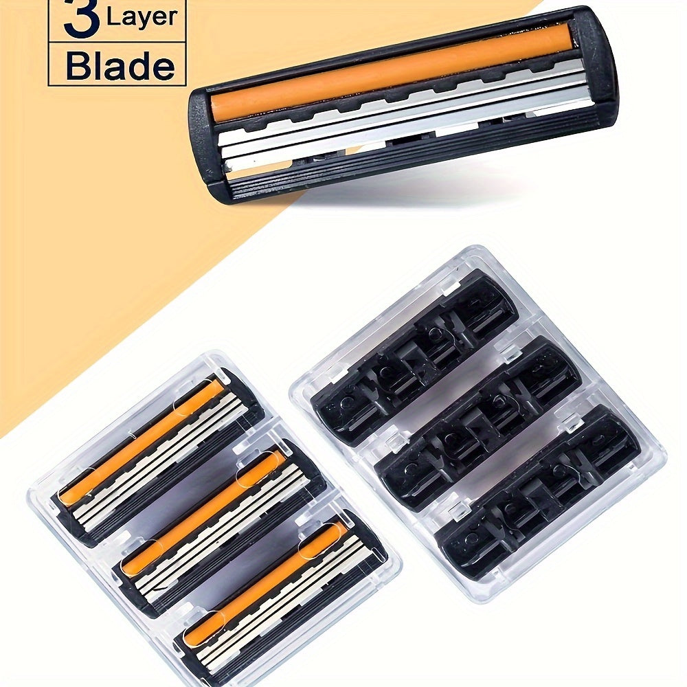 1 handle with 12 interchangeable knife heads for a manual safety razor with stainless steel blades