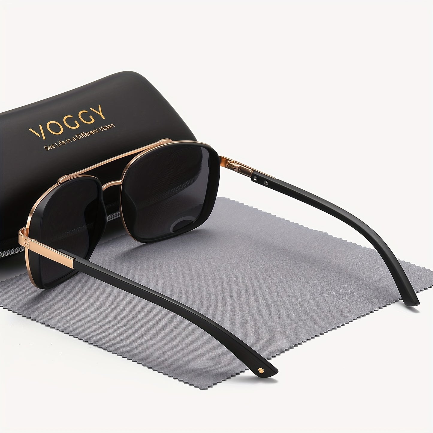 VOGGY Polarized Metal Fashion Glasses for Men & Women - Retro Style, Ideal for Sports, Driving, Cycling, Fishing, and Outdoor Adventures - Includes Black Case